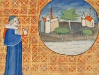 An illustration from Six Cuttings from Bartholomaeus Anglicus, Livre des propriétés des choses (1400)