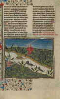 An illustration from Livre de la Chasse (1430)