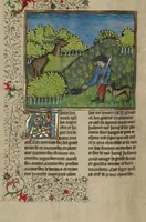 An illustration from Livre de la Chasse (1430)