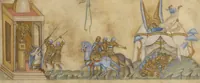 An illustration from Two miniatures from a Book of Old Testament Prophets (1300)