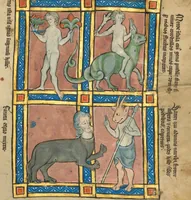 An illustration from De Natura Avium; De Pastoribus et Ovibus; Bestiarium; Mirabilia Mundi; Philosophia Mundi; On the Soul (1277)