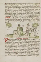 An illustration from Fables; Exemplum de Tribus Latronibus; Defensio Curatorum Adversus Fratres Mendicantes, 1357; De Balsamo (Ch. 7 of De Mirabilibus); homilies on the Gospel of Luke; De septem sacramentis; and others (1450)