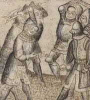An illustration from Chronique de Normandie (1400)