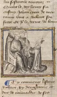 An illustration from Chronique de Normandie (1400)