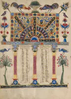 An illustration from Canon tables from the Zeyt'un Gospels (1256)