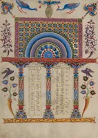 An illustration from Canon tables from the Zeyt'un Gospels (1256)