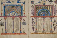 An illustration from Canon tables from the Zeyt'un Gospels (1256)
