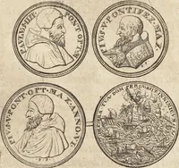 Picture 18 of 50 from Numismatum Modernorum Cimeliarchii Regio-Electoralis Brandenburgici Sectio Prima: continens Numismata Pontificum Romanorum, Aliorumque Ecclesiasticorum, Rariora & Elegantiora: Ære expressa & Dialogo illustrata (1704), leaf 42