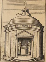 An illustration from Le imagini de i dei degli antichi nelle quali si contengono gl'idoli, i riti, le cerimonie, et altre cose appartenenti alla religione degli antichi ; con la loro espositione ; et in questa ultima impressione non solamente ridotte in forma più commoda, ma arricchite ancora di molte postille, et ... di più di 40 figure in rame … (1603)
