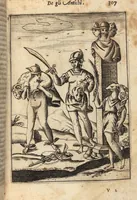 An illustration from Le imagini de i dei degli antichi nelle quali si contengono gl'idoli, i riti, le cerimonie, et altre cose appartenenti alla religione degli antichi ; con la loro espositione ; et in questa ultima impressione non solamente ridotte in forma più commoda, ma arricchite ancora di molte postille, et ... di più di 40 figure in rame … (1603)