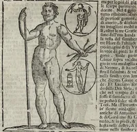 Picture 46 of 204 from Imagini Delli Dei De Gl'Antichi Di Vincenzo Cartari Reggiano: Ridotte da capo à piedi alle loro reali, & non più per l'adietro osseruate simiglianze. Cauate da' Marmi, Bronzi, Medaglie, Gioie, & altre memorie antiche; con esquisito studio, & particolare diligenza Da Lorenzo Pignoria Padoano. Aggionteui le Annotationi del medesimo sopra tutta l'opera ... Con le Allegorie sopra le Imagini di Cesare Malfatti Padoano, migliorate, & accresciute nouamente. Et vn Catalogo di cento più famosi dei della Gentilità. Con l'aggiunta d'vn'altro Catalogo de gl'Autori Antichi, & Moderni ... (1674), leaf 110