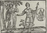 Picture 65 of 204 from Imagini Delli Dei De Gl'Antichi Di Vincenzo Cartari Reggiano: Ridotte da capo à piedi alle loro reali, & non più per l'adietro osseruate simiglianze. Cauate da' Marmi, Bronzi, Medaglie, Gioie, & altre memorie antiche; con esquisito studio, & particolare diligenza Da Lorenzo Pignoria Padoano. Aggionteui le Annotationi del medesimo sopra tutta l'opera ... Con le Allegorie sopra le Imagini di Cesare Malfatti Padoano, migliorate, & accresciute nouamente. Et vn Catalogo di cento più famosi dei della Gentilità. Con l'aggiunta d'vn'altro Catalogo de gl'Autori Antichi, & Moderni ... (1674), leaf 163