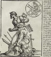 Picture 92 of 204 from Imagini Delli Dei De Gl'Antichi Di Vincenzo Cartari Reggiano: Ridotte da capo à piedi alle loro reali, & non più per l'adietro osseruate simiglianze. Cauate da' Marmi, Bronzi, Medaglie, Gioie, & altre memorie antiche; con esquisito studio, & particolare diligenza Da Lorenzo Pignoria Padoano. Aggionteui le Annotationi del medesimo sopra tutta l'opera ... Con le Allegorie sopra le Imagini di Cesare Malfatti Padoano, migliorate, & accresciute nouamente. Et vn Catalogo di cento più famosi dei della Gentilità. Con l'aggiunta d'vn'altro Catalogo de gl'Autori Antichi, & Moderni ... (1674), leaf 222