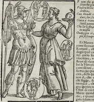 Picture 96 of 204 from Imagini Delli Dei De Gl'Antichi Di Vincenzo Cartari Reggiano: Ridotte da capo à piedi alle loro reali, & non più per l'adietro osseruate simiglianze. Cauate da' Marmi, Bronzi, Medaglie, Gioie, & altre memorie antiche; con esquisito studio, & particolare diligenza Da Lorenzo Pignoria Padoano. Aggionteui le Annotationi del medesimo sopra tutta l'opera ... Con le Allegorie sopra le Imagini di Cesare Malfatti Padoano, migliorate, & accresciute nouamente. Et vn Catalogo di cento più famosi dei della Gentilità. Con l'aggiunta d'vn'altro Catalogo de gl'Autori Antichi, & Moderni ... (1674), leaf 228