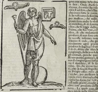 Picture 102 of 204 from Imagini Delli Dei De Gl'Antichi Di Vincenzo Cartari Reggiano: Ridotte da capo à piedi alle loro reali, & non più per l'adietro osseruate simiglianze. Cauate da' Marmi, Bronzi, Medaglie, Gioie, & altre memorie antiche; con esquisito studio, & particolare diligenza Da Lorenzo Pignoria Padoano. Aggionteui le Annotationi del medesimo sopra tutta l'opera ... Con le Allegorie sopra le Imagini di Cesare Malfatti Padoano, migliorate, & accresciute nouamente. Et vn Catalogo di cento più famosi dei della Gentilità. Con l'aggiunta d'vn'altro Catalogo de gl'Autori Antichi, & Moderni ... (1674), leaf 242