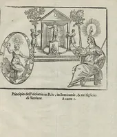 Picture 3 of 204 from Imagini Delli Dei De Gl'Antichi Di Vincenzo Cartari Reggiano: Ridotte da capo à piedi alle loro reali, & non più per l'adietro osseruate simiglianze. Cauate da' Marmi, Bronzi, Medaglie, Gioie, & altre memorie antiche; con esquisito studio, & particolare diligenza Da Lorenzo Pignoria Padoano. Aggionteui le Annotationi del medesimo sopra tutta l'opera ... Con le Allegorie sopra le Imagini di Cesare Malfatti Padoano, migliorate, & accresciute nouamente. Et vn Catalogo di cento più famosi dei della Gentilità. Con l'aggiunta d'vn'altro Catalogo de gl'Autori Antichi, & Moderni ... (1674), leaf 27