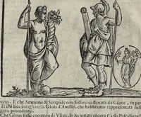 Picture 133 of 204 from Imagini Delli Dei De Gl'Antichi Di Vincenzo Cartari Reggiano: Ridotte da capo à piedi alle loro reali, & non più per l'adietro osseruate simiglianze. Cauate da' Marmi, Bronzi, Medaglie, Gioie, & altre memorie antiche; con esquisito studio, & particolare diligenza Da Lorenzo Pignoria Padoano. Aggionteui le Annotationi del medesimo sopra tutta l'opera ... Con le Allegorie sopra le Imagini di Cesare Malfatti Padoano, migliorate, & accresciute nouamente. Et vn Catalogo di cento più famosi dei della Gentilità. Con l'aggiunta d'vn'altro Catalogo de gl'Autori Antichi, & Moderni ... (1674), leaf 310
