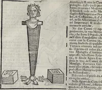 Picture 146 of 204 from Imagini Delli Dei De Gl'Antichi Di Vincenzo Cartari Reggiano: Ridotte da capo à piedi alle loro reali, & non più per l'adietro osseruate simiglianze. Cauate da' Marmi, Bronzi, Medaglie, Gioie, & altre memorie antiche; con esquisito studio, & particolare diligenza Da Lorenzo Pignoria Padoano. Aggionteui le Annotationi del medesimo sopra tutta l'opera ... Con le Allegorie sopra le Imagini di Cesare Malfatti Padoano, migliorate, & accresciute nouamente. Et vn Catalogo di cento più famosi dei della Gentilità. Con l'aggiunta d'vn'altro Catalogo de gl'Autori Antichi, & Moderni ... (1674), leaf 324