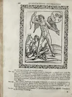 Picture 165 of 204 from Imagini Delli Dei De Gl'Antichi Di Vincenzo Cartari Reggiano: Ridotte da capo à piedi alle loro reali, & non più per l'adietro osseruate simiglianze. Cauate da' Marmi, Bronzi, Medaglie, Gioie, & altre memorie antiche; con esquisito studio, & particolare diligenza Da Lorenzo Pignoria Padoano. Aggionteui le Annotationi del medesimo sopra tutta l'opera ... Con le Allegorie sopra le Imagini di Cesare Malfatti Padoano, migliorate, & accresciute nouamente. Et vn Catalogo di cento più famosi dei della Gentilità. Con l'aggiunta d'vn'altro Catalogo de gl'Autori Antichi, & Moderni ... (1674), leaf 344