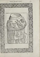 Picture 167 of 204 from Imagini Delli Dei De Gl'Antichi Di Vincenzo Cartari Reggiano: Ridotte da capo à piedi alle loro reali, & non più per l'adietro osseruate simiglianze. Cauate da' Marmi, Bronzi, Medaglie, Gioie, & altre memorie antiche; con esquisito studio, & particolare diligenza Da Lorenzo Pignoria Padoano. Aggionteui le Annotationi del medesimo sopra tutta l'opera ... Con le Allegorie sopra le Imagini di Cesare Malfatti Padoano, migliorate, & accresciute nouamente. Et vn Catalogo di cento più famosi dei della Gentilità. Con l'aggiunta d'vn'altro Catalogo de gl'Autori Antichi, & Moderni ... (1674), leaf 349