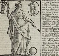 Picture 4 of 204 from Imagini Delli Dei De Gl'Antichi Di Vincenzo Cartari Reggiano: Ridotte da capo à piedi alle loro reali, & non più per l'adietro osseruate simiglianze. Cauate da' Marmi, Bronzi, Medaglie, Gioie, & altre memorie antiche; con esquisito studio, & particolare diligenza Da Lorenzo Pignoria Padoano. Aggionteui le Annotationi del medesimo sopra tutta l'opera ... Con le Allegorie sopra le Imagini di Cesare Malfatti Padoano, migliorate, & accresciute nouamente. Et vn Catalogo di cento più famosi dei della Gentilità. Con l'aggiunta d'vn'altro Catalogo de gl'Autori Antichi, & Moderni ... (1674), leaf 35