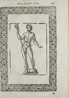 Picture 175 of 204 from Imagini Delli Dei De Gl'Antichi Di Vincenzo Cartari Reggiano: Ridotte da capo à piedi alle loro reali, & non più per l'adietro osseruate simiglianze. Cauate da' Marmi, Bronzi, Medaglie, Gioie, & altre memorie antiche; con esquisito studio, & particolare diligenza Da Lorenzo Pignoria Padoano. Aggionteui le Annotationi del medesimo sopra tutta l'opera ... Con le Allegorie sopra le Imagini di Cesare Malfatti Padoano, migliorate, & accresciute nouamente. Et vn Catalogo di cento più famosi dei della Gentilità. Con l'aggiunta d'vn'altro Catalogo de gl'Autori Antichi, & Moderni ... (1674), leaf 357