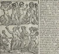 Picture 11 of 204 from Imagini Delli Dei De Gl'Antichi Di Vincenzo Cartari Reggiano: Ridotte da capo à piedi alle loro reali, & non più per l'adietro osseruate simiglianze. Cauate da' Marmi, Bronzi, Medaglie, Gioie, & altre memorie antiche; con esquisito studio, & particolare diligenza Da Lorenzo Pignoria Padoano. Aggionteui le Annotationi del medesimo sopra tutta l'opera ... Con le Allegorie sopra le Imagini di Cesare Malfatti Padoano, migliorate, & accresciute nouamente. Et vn Catalogo di cento più famosi dei della Gentilità. Con l'aggiunta d'vn'altro Catalogo de gl'Autori Antichi, & Moderni ... (1674), leaf 49