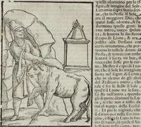 Picture 19 of 204 from Imagini Delli Dei De Gl'Antichi Di Vincenzo Cartari Reggiano: Ridotte da capo à piedi alle loro reali, & non più per l'adietro osseruate simiglianze. Cauate da' Marmi, Bronzi, Medaglie, Gioie, & altre memorie antiche; con esquisito studio, & particolare diligenza Da Lorenzo Pignoria Padoano. Aggionteui le Annotationi del medesimo sopra tutta l'opera ... Con le Allegorie sopra le Imagini di Cesare Malfatti Padoano, migliorate, & accresciute nouamente. Et vn Catalogo di cento più famosi dei della Gentilità. Con l'aggiunta d'vn'altro Catalogo de gl'Autori Antichi, & Moderni ... (1674), leaf 62
