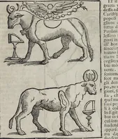 Picture 20 of 204 from Imagini Delli Dei De Gl'Antichi Di Vincenzo Cartari Reggiano: Ridotte da capo à piedi alle loro reali, & non più per l'adietro osseruate simiglianze. Cauate da' Marmi, Bronzi, Medaglie, Gioie, & altre memorie antiche; con esquisito studio, & particolare diligenza Da Lorenzo Pignoria Padoano. Aggionteui le Annotationi del medesimo sopra tutta l'opera ... Con le Allegorie sopra le Imagini di Cesare Malfatti Padoano, migliorate, & accresciute nouamente. Et vn Catalogo di cento più famosi dei della Gentilità. Con l'aggiunta d'vn'altro Catalogo de gl'Autori Antichi, & Moderni ... (1674), leaf 63