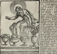 Picture 24 of 204 from Imagini Delli Dei De Gl'Antichi Di Vincenzo Cartari Reggiano: Ridotte da capo à piedi alle loro reali, & non più per l'adietro osseruate simiglianze. Cauate da' Marmi, Bronzi, Medaglie, Gioie, & altre memorie antiche; con esquisito studio, & particolare diligenza Da Lorenzo Pignoria Padoano. Aggionteui le Annotationi del medesimo sopra tutta l'opera ... Con le Allegorie sopra le Imagini di Cesare Malfatti Padoano, migliorate, & accresciute nouamente. Et vn Catalogo di cento più famosi dei della Gentilità. Con l'aggiunta d'vn'altro Catalogo de gl'Autori Antichi, & Moderni ... (1674), leaf 68