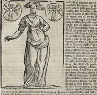 Picture 36 of 204 from Imagini Delli Dei De Gl'Antichi Di Vincenzo Cartari Reggiano: Ridotte da capo à piedi alle loro reali, & non più per l'adietro osseruate simiglianze. Cauate da' Marmi, Bronzi, Medaglie, Gioie, & altre memorie antiche; con esquisito studio, & particolare diligenza Da Lorenzo Pignoria Padoano. Aggionteui le Annotationi del medesimo sopra tutta l'opera ... Con le Allegorie sopra le Imagini di Cesare Malfatti Padoano, migliorate, & accresciute nouamente. Et vn Catalogo di cento più famosi dei della Gentilità. Con l'aggiunta d'vn'altro Catalogo de gl'Autori Antichi, & Moderni ... (1674), leaf 86
