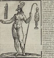 Picture 37 of 204 from Imagini Delli Dei De Gl'Antichi Di Vincenzo Cartari Reggiano: Ridotte da capo à piedi alle loro reali, & non più per l'adietro osseruate simiglianze. Cauate da' Marmi, Bronzi, Medaglie, Gioie, & altre memorie antiche; con esquisito studio, & particolare diligenza Da Lorenzo Pignoria Padoano. Aggionteui le Annotationi del medesimo sopra tutta l'opera ... Con le Allegorie sopra le Imagini di Cesare Malfatti Padoano, migliorate, & accresciute nouamente. Et vn Catalogo di cento più famosi dei della Gentilità. Con l'aggiunta d'vn'altro Catalogo de gl'Autori Antichi, & Moderni ... (1674), leaf 87