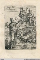Picture 61 of 89 from Vincentii Chartarii Rhegiensis Neu-eröffneter Götzen-Tempel: Darinnen Durch erklärte Darstellung deroselben erdichtete Gestalt/ die bey dem Heydnischen Götter-Dienst/ vor alten Zeiten gewöhnliche Verehrung/ Anbettung/ und herrliche Kirchen-Gepräng ; Vorgestellet Zu höchst benöthigtem Dienst und augenscheinlichen Vortheil derjenigen/ welche die Geschichte so wol als Gedichte der alten bewehrten Scribenten/ nicht weniger mit Nutzen lesen/ als auch gründlich verstehen wollen (1692), leaf 132