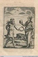 An illustration from Vincentii Chartarii Rhegiensis Neu-eröffneter Götzen-Tempel: Darinnen Durch erklärte Darstellung deroselben erdichtete Gestalt/ die bey dem Heydnischen Götter-Dienst/ vor alten Zeiten gewöhnliche Verehrung/ Anbettung/ und herrliche Kirchen-Gepräng ; Vorgestellet Zu höchst benöthigtem Dienst und augenscheinlichen Vortheil derjenigen/ welche die Geschichte so wol als Gedichte der alten bewehrten Scribenten/ nicht weniger mit Nutzen lesen/ als auch gründlich verstehen wollen (1692)