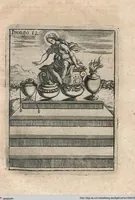 An illustration from Vincentii Chartarii Rhegiensis Neu-eröffneter Götzen-Tempel: Darinnen Durch erklärte Darstellung deroselben erdichtete Gestalt/ die bey dem Heydnischen Götter-Dienst/ vor alten Zeiten gewöhnliche Verehrung/ Anbettung/ und herrliche Kirchen-Gepräng ; Vorgestellet Zu höchst benöthigtem Dienst und augenscheinlichen Vortheil derjenigen/ welche die Geschichte so wol als Gedichte der alten bewehrten Scribenten/ nicht weniger mit Nutzen lesen/ als auch gründlich verstehen wollen (1692)