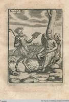 Picture 18 of 89 from Vincentii Chartarii Rhegiensis Neu-eröffneter Götzen-Tempel: Darinnen Durch erklärte Darstellung deroselben erdichtete Gestalt/ die bey dem Heydnischen Götter-Dienst/ vor alten Zeiten gewöhnliche Verehrung/ Anbettung/ und herrliche Kirchen-Gepräng ; Vorgestellet Zu höchst benöthigtem Dienst und augenscheinlichen Vortheil derjenigen/ welche die Geschichte so wol als Gedichte der alten bewehrten Scribenten/ nicht weniger mit Nutzen lesen/ als auch gründlich verstehen wollen (1692), leaf 47