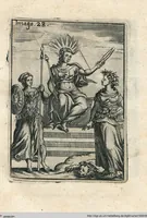 Picture 28 of 89 from Vincentii Chartarii Rhegiensis Neu-eröffneter Götzen-Tempel: Darinnen Durch erklärte Darstellung deroselben erdichtete Gestalt/ die bey dem Heydnischen Götter-Dienst/ vor alten Zeiten gewöhnliche Verehrung/ Anbettung/ und herrliche Kirchen-Gepräng ; Vorgestellet Zu höchst benöthigtem Dienst und augenscheinlichen Vortheil derjenigen/ welche die Geschichte so wol als Gedichte der alten bewehrten Scribenten/ nicht weniger mit Nutzen lesen/ als auch gründlich verstehen wollen (1692), leaf 67