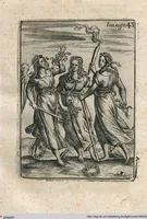 An illustration from Vincentii Chartarii Rhegiensis Neu-eröffneter Götzen-Tempel: Darinnen Durch erklärte Darstellung deroselben erdichtete Gestalt/ die bey dem Heydnischen Götter-Dienst/ vor alten Zeiten gewöhnliche Verehrung/ Anbettung/ und herrliche Kirchen-Gepräng ; Vorgestellet Zu höchst benöthigtem Dienst und augenscheinlichen Vortheil derjenigen/ welche die Geschichte so wol als Gedichte der alten bewehrten Scribenten/ nicht weniger mit Nutzen lesen/ als auch gründlich verstehen wollen (1692)