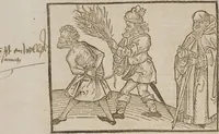 An illustration from Johann Lange ; Giovanni Boccaccio (Druck) ; Johannes Adelphus (Druck) ; Thomas Lirer (Druck) ; Johannes de Capua (Druck) ; Jacobus de Cessolis (Druck)