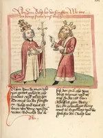An illustration from Chronicon pontificum et imperatorum, deutsch (1460)