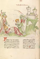 An illustration from "Elsässische Legenda Aurea" (1419)