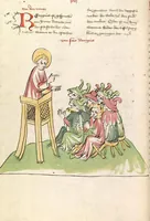 An illustration from "Elsässische Legenda Aurea" (1419)