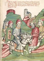An illustration from Historia septem sapientum, dt. ; Martinus Oppaviensis: Chronicon pontificum et imperatorum, dt. (1450)