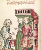 Picture 38 of 137 from Historia septem sapientum, dt. ; Martinus Oppaviensis: Chronicon pontificum et imperatorum, dt. (1450), leaf 120