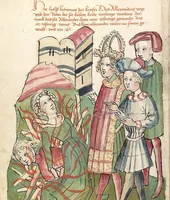 Picture 49 of 137 from Historia septem sapientum, dt. ; Martinus Oppaviensis: Chronicon pontificum et imperatorum, dt. (1450), leaf 144