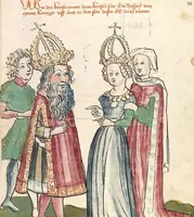 Picture 54 of 137 from Historia septem sapientum, dt. ; Martinus Oppaviensis: Chronicon pontificum et imperatorum, dt. (1450), leaf 163