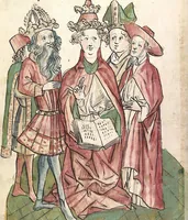 Picture 77 of 137 from Historia septem sapientum, dt. ; Martinus Oppaviensis: Chronicon pontificum et imperatorum, dt. (1450), leaf 244