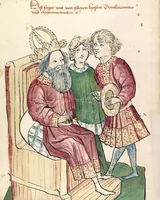 Picture 91 of 137 from Historia septem sapientum, dt. ; Martinus Oppaviensis: Chronicon pontificum et imperatorum, dt. (1450), leaf 324