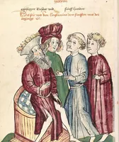 Picture 97 of 137 from Historia septem sapientum, dt. ; Martinus Oppaviensis: Chronicon pontificum et imperatorum, dt. (1450), leaf 372