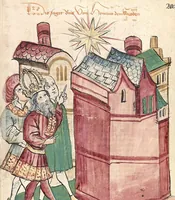 Picture 105 of 137 from Historia septem sapientum, dt. ; Martinus Oppaviensis: Chronicon pontificum et imperatorum, dt. (1450), leaf 413